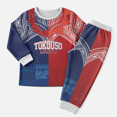 TokoUso Tonga Samoa Brothers Forever Custom Christmas Pajama Set Ulafala and Heilala Unity