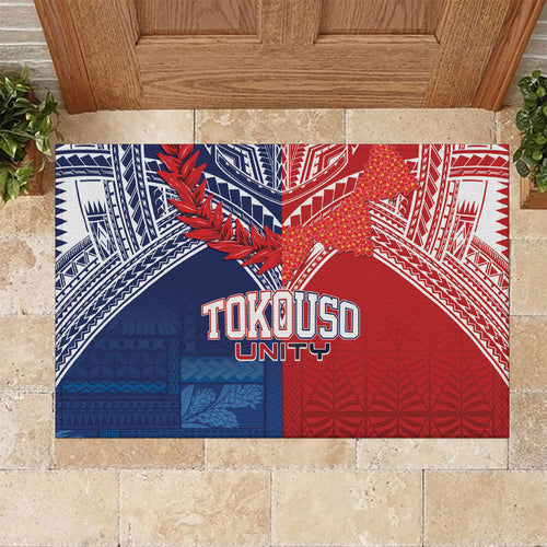 TokoUso Tonga Samoa Brothers Forever Rubber Doormat Ulafala and Heilala Unity