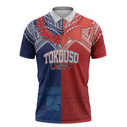 TokoUso Tonga Samoa Brothers Forever Custom Zipper Polo Shirt Ulafala and Heilala Unity