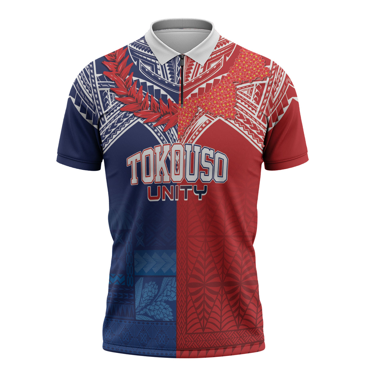 TokoUso Tonga Samoa Brothers Forever Custom Zipper Polo Shirt Ulafala and Heilala Unity