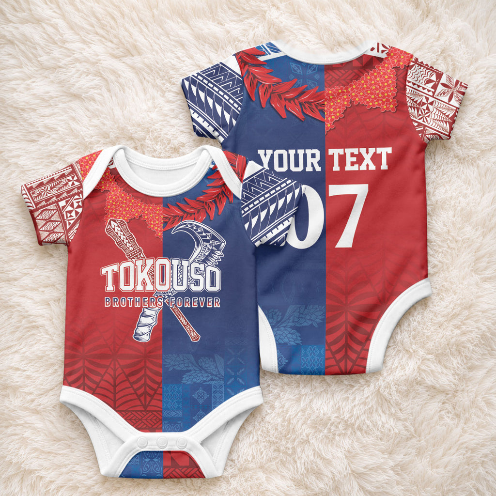 TokoUso Custom Tonga and Samoa Baby Onesie Warriors War Clubs