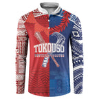TokoUso Custom Tonga and Samoa Button Sweatshirt Warriors War Clubs