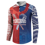 TokoUso Custom Tonga and Samoa Button Sweatshirt Warriors War Clubs