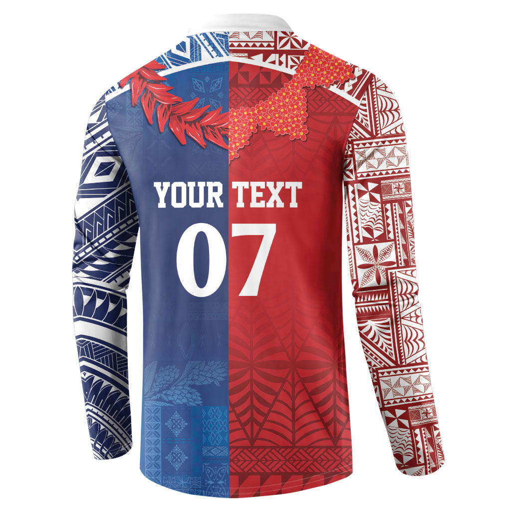 TokoUso Custom Tonga and Samoa Button Sweatshirt Warriors War Clubs