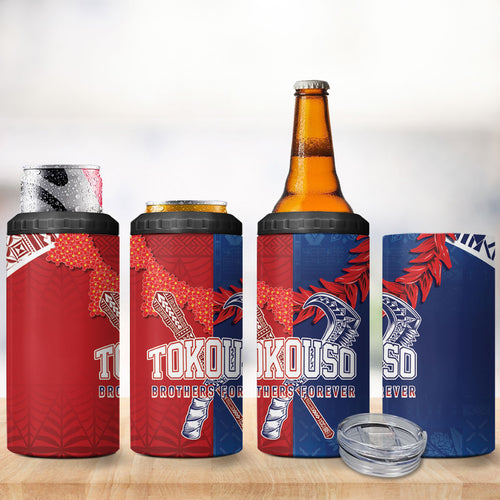 TokoUso Tonga and Samoa 4 in 1 Can Cooler Tumbler Warriors War Clubs