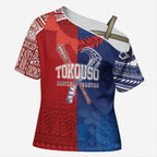 TokoUso Custom Tonga and Samoa Cross Shoulder Shirt Warriors War Clubs