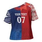 TokoUso Custom Tonga and Samoa Cross Shoulder Shirt Warriors War Clubs