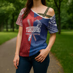 TokoUso Custom Tonga and Samoa Cross Shoulder Shirt Warriors War Clubs