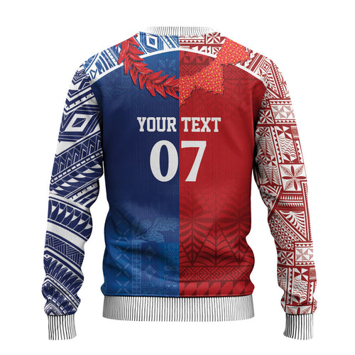 TokoUso Custom Tonga and Samoa Ugly Christmas Sweater Warriors War Clubs