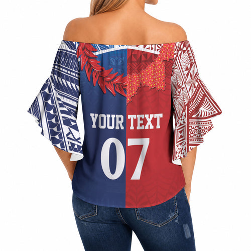 TokoUso Custom Tonga and Samoa Off Shoulder Wrap Waist Top Warriors War Clubs