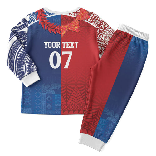TokoUso Custom Tonga and Samoa Christmas Pajama Set Warriors War Clubs