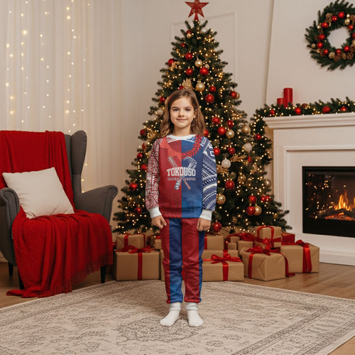 TokoUso Custom Tonga and Samoa Christmas Pajama Set Warriors War Clubs