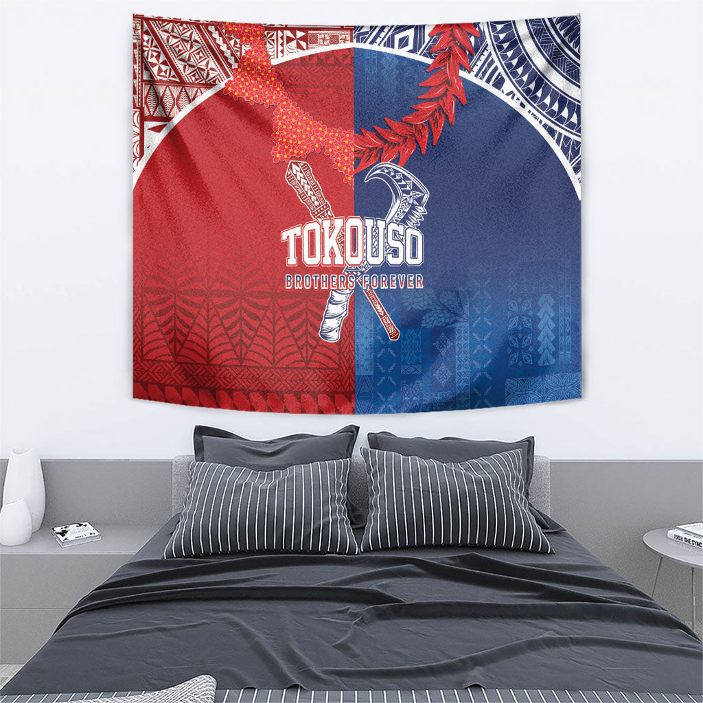 TokoUso Tonga and Samoa Tapestry Warriors War Clubs