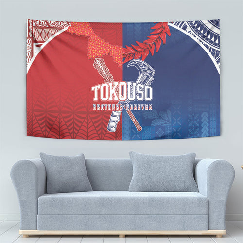 TokoUso Tonga and Samoa Tapestry Warriors War Clubs