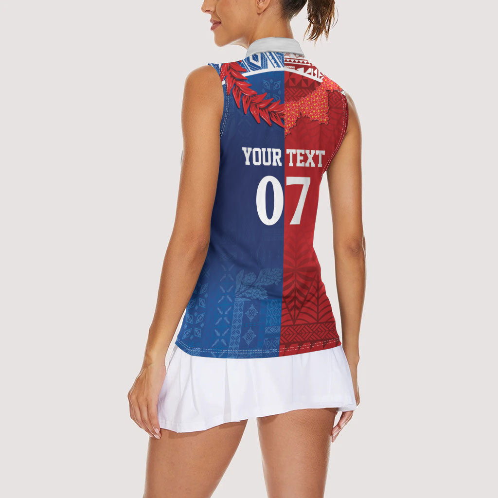 TokoUso Custom Tonga and Samoa Women Sleeveless Polo Shirt Warriors War Clubs