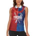 TokoUso Custom Tonga and Samoa Women Sleeveless Polo Shirt Warriors War Clubs