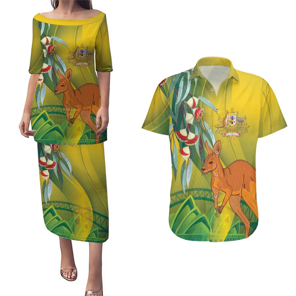 Australia Day Special Couples Matching Puletasi and Hawaiian Shirt - Aussie Hoodie