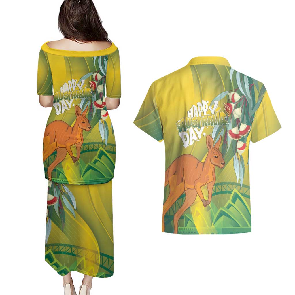 Australia Day Special Couples Matching Puletasi and Hawaiian Shirt - Aussie Hoodie