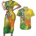 Australia Day Special Couples Matching Short Sleeve Bodycon Dress and Hawaiian Shirt - Aussie Hoodie