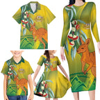 Australia Day Special Family Matching Long Sleeve Bodycon Dress and Hawaiian Shirt - Aussie Hoodie