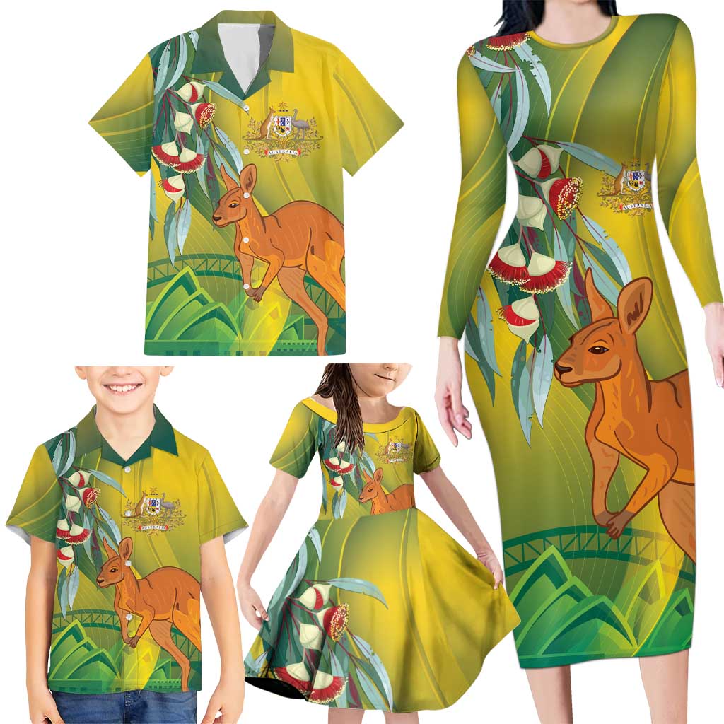 Australia Day Special Family Matching Long Sleeve Bodycon Dress and Hawaiian Shirt - Aussie Hoodie