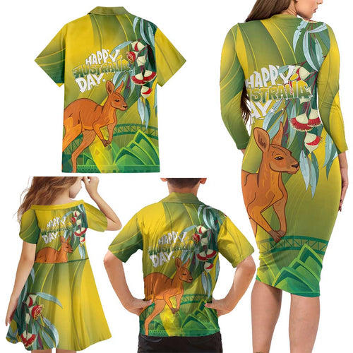 Australia Day Special Family Matching Long Sleeve Bodycon Dress and Hawaiian Shirt - Aussie Hoodie