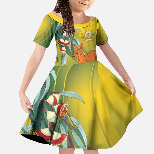 Australia Day Special Family Matching Off The Shoulder Long Sleeve Dress and Hawaiian Shirt - Aussie Hoodie