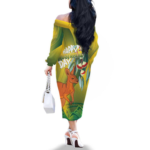 Australia Day Special Family Matching Off The Shoulder Long Sleeve Dress and Hawaiian Shirt - Aussie Hoodie