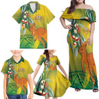 Australia Day Special Family Matching Off Shoulder Maxi Dress and Hawaiian Shirt - Aussie Hoodie