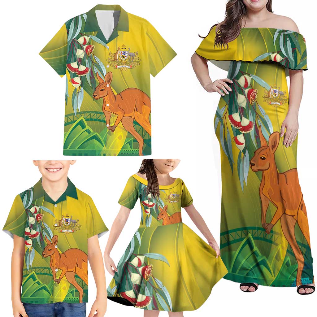 Australia Day Special Family Matching Off Shoulder Maxi Dress and Hawaiian Shirt - Aussie Hoodie
