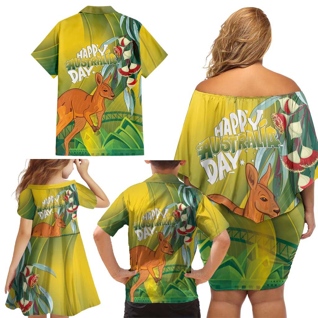 Australia Day Special Family Matching Off Shoulder Short Dress and Hawaiian Shirt - Aussie Hoodie