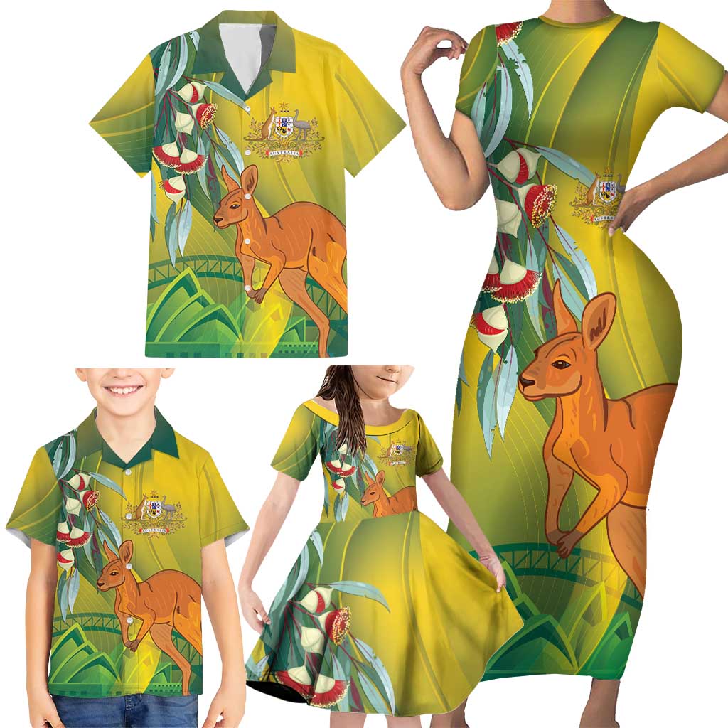 Australia Day Special Family Matching Short Sleeve Bodycon Dress and Hawaiian Shirt - Aussie Hoodie