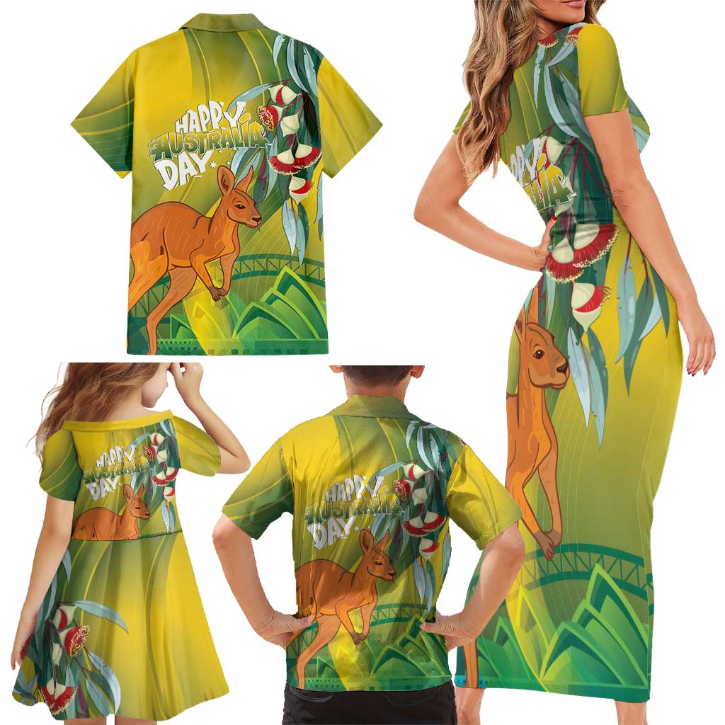Australia Day Special Family Matching Short Sleeve Bodycon Dress and Hawaiian Shirt - Aussie Hoodie