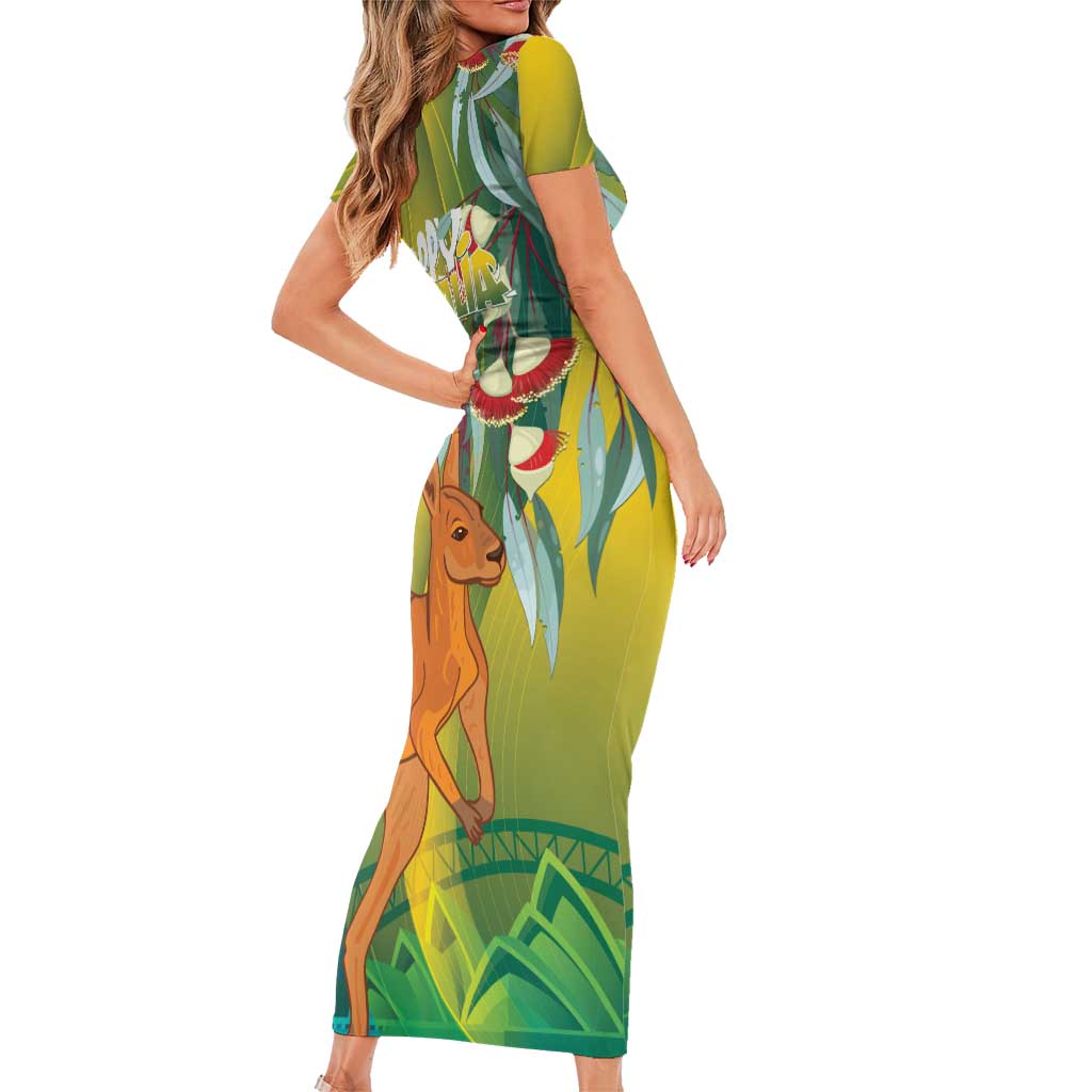 Australia Day Special Family Matching Short Sleeve Bodycon Dress and Hawaiian Shirt - Aussie Hoodie