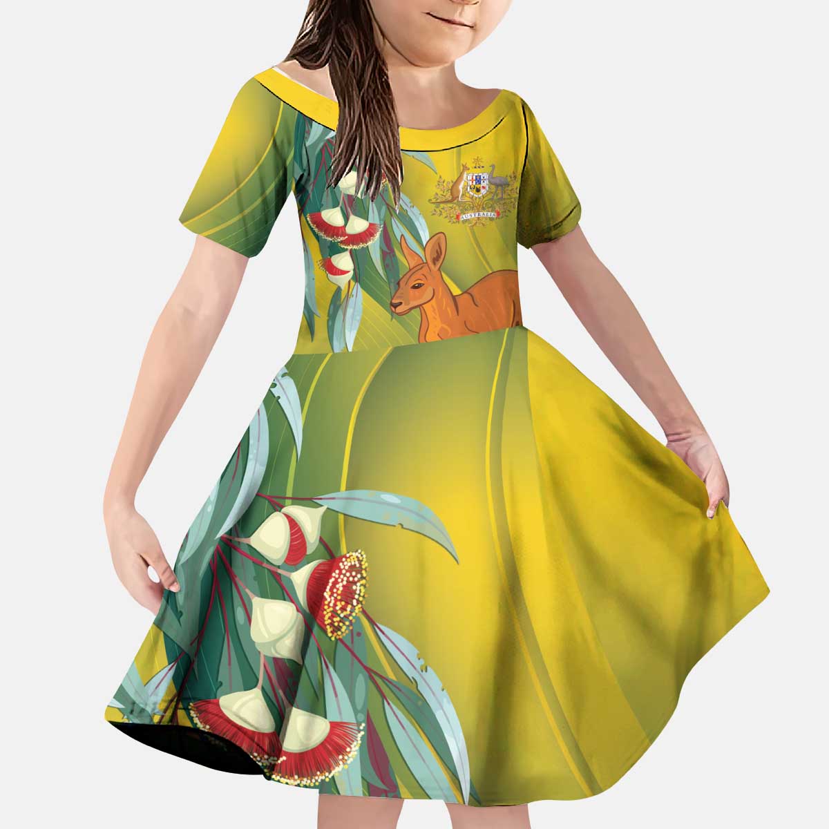 Australia Day Special Kid Short Sleeve Dress - Aussie Hoodie