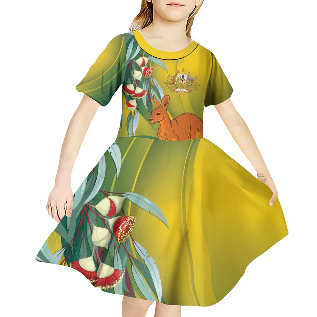 Australia Day Special Kid Short Sleeve Dress - Aussie Hoodie
