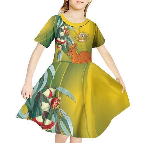 Australia Day Special Kid Short Sleeve Dress - Aussie Hoodie