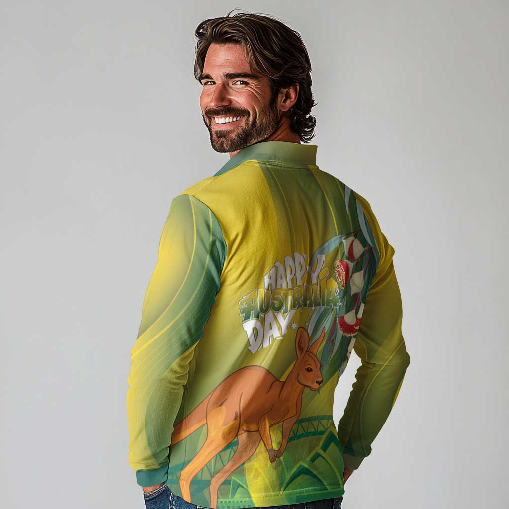 Australia Day Special Long Sleeve Polo Shirt - Aussie Hoodie