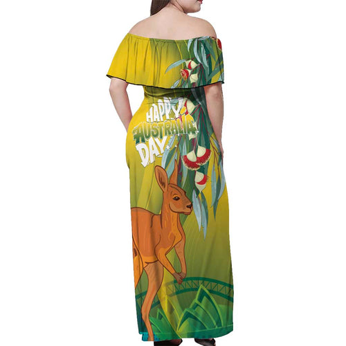 Australia Day Special Off Shoulder Maxi Dress - Aussie Hoodie
