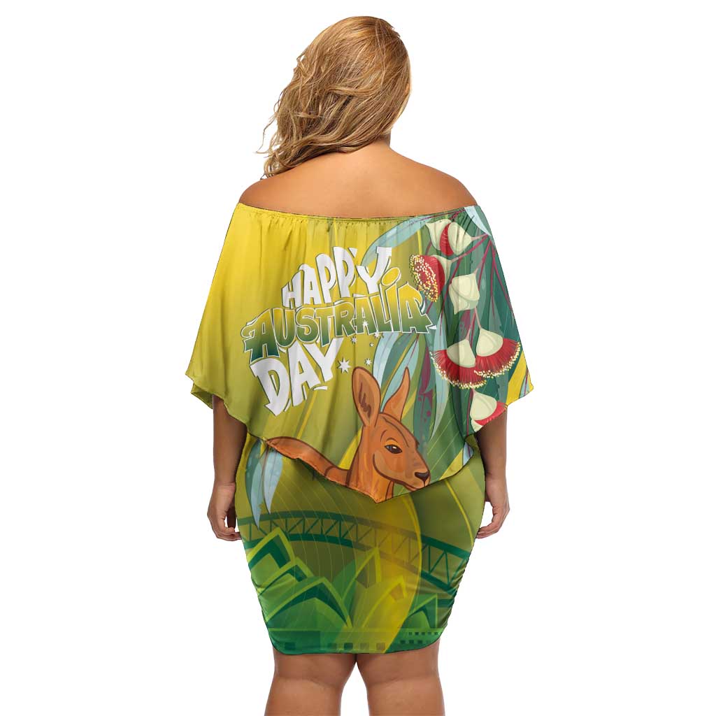 Australia Day Special Off Shoulder Short Dress - Aussie Hoodie