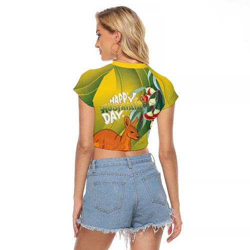 Australia Day Special Raglan Cropped T Shirt - Aussie Hoodie