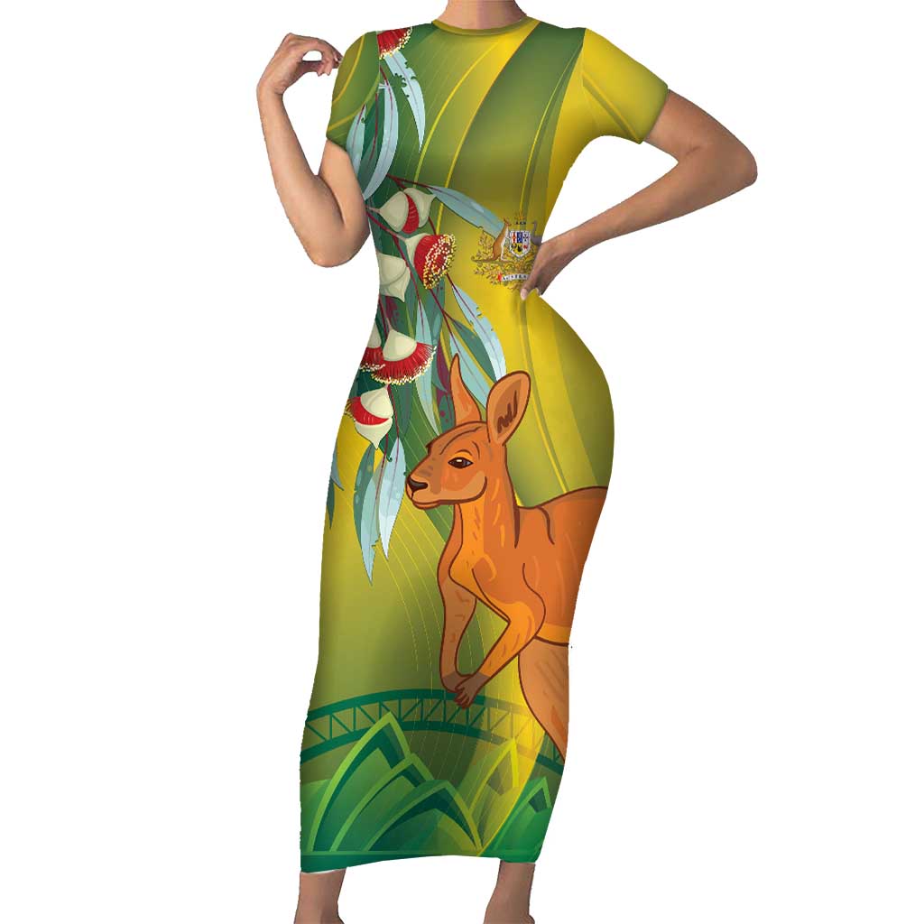 Australia Day Special Short Sleeve Bodycon Dress - Aussie Hoodie