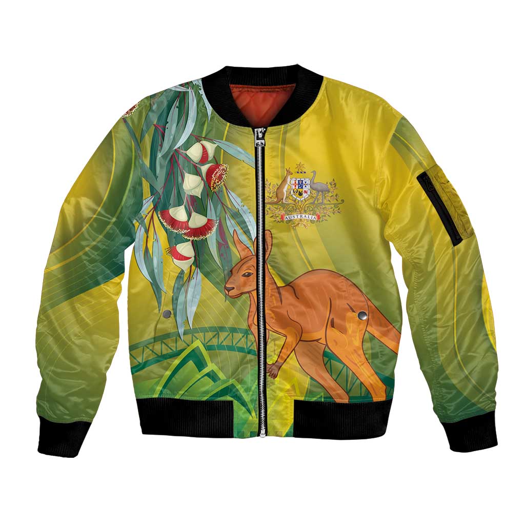Australia Day Special Sleeve Zip Bomber Jacket - Aussie Hoodie