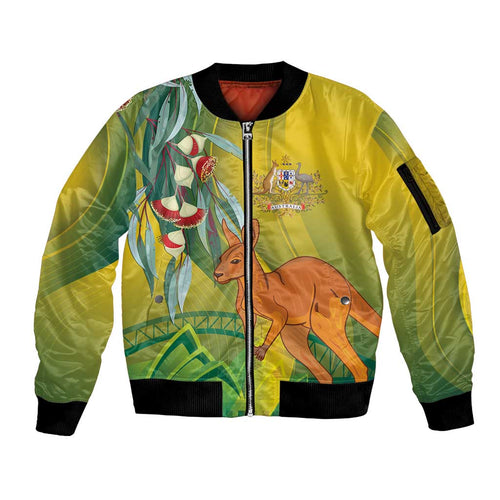 Australia Day Special Sleeve Zip Bomber Jacket - Aussie Hoodie