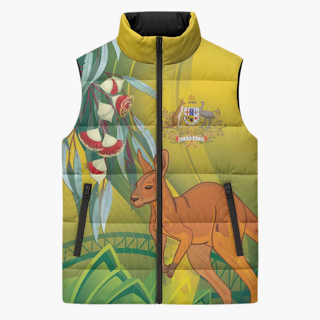 Australia Day Special Sleeveless Puffer Jacket - Aussie Hoodie