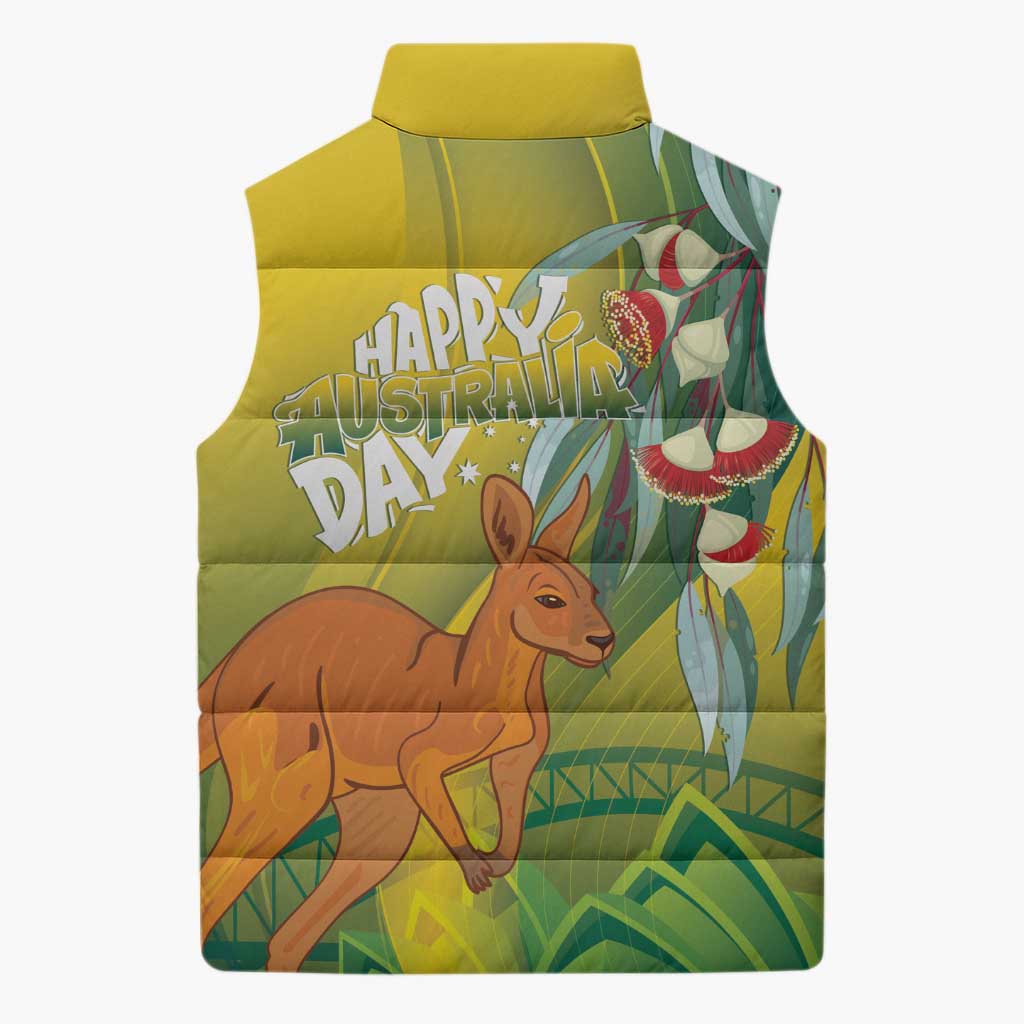 Australia Day Special Sleeveless Puffer Jacket - Aussie Hoodie