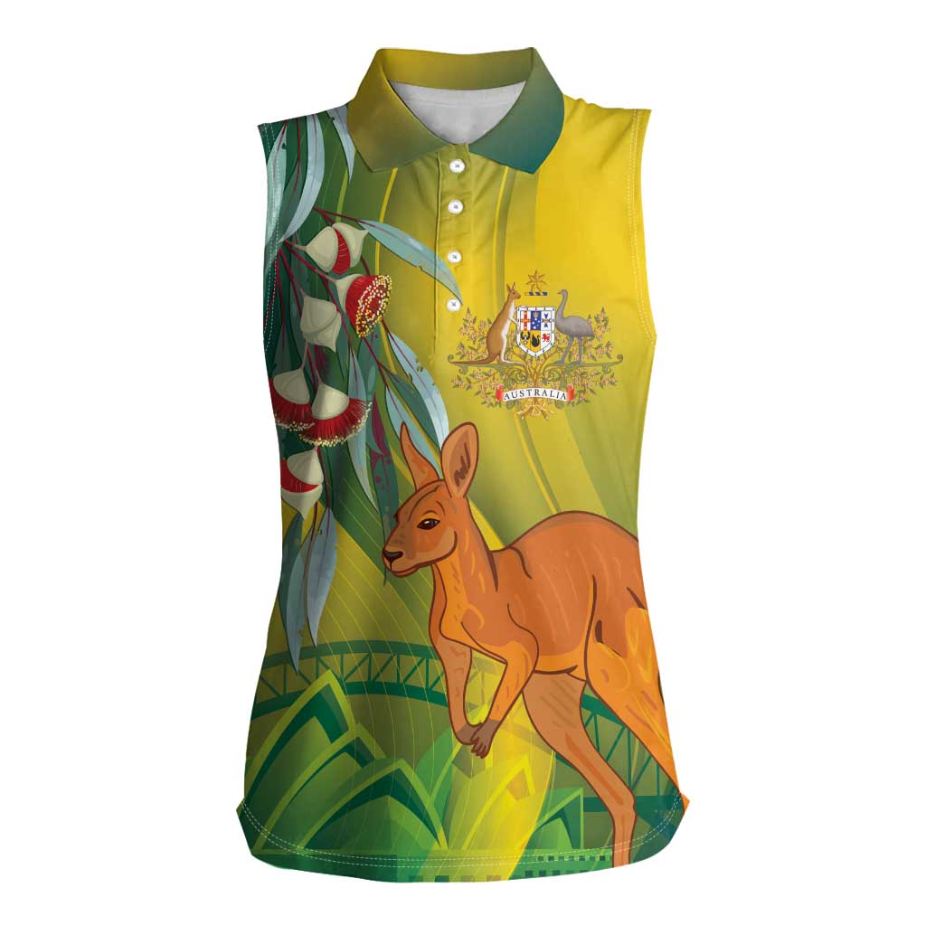 Australia Day Special Women Sleeveless Polo Shirt - Aussie Hoodie