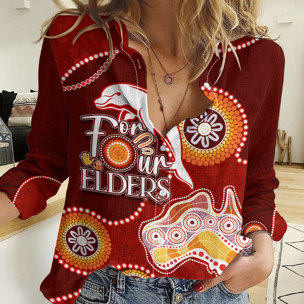 Personalised NAIDOC Week 2023 NRL Dolphins For Our Elders Women Casual Shirt LT7