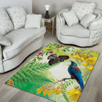 New Zealand Maori Mahuru Area Rug Tui With Pikawakawa Spring Colors