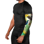 New Zealand Maori Mahuru Arm Sleeves Tui With Pikawakawa Spring Colors